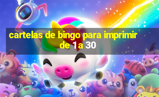 cartelas de bingo para imprimir de 1 a 30