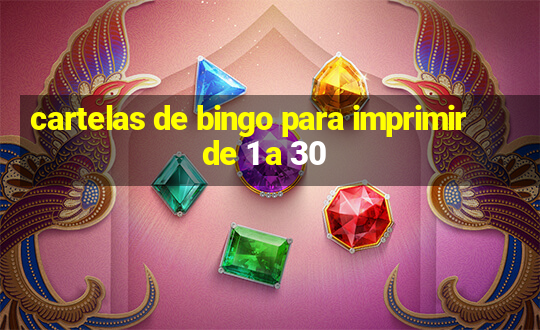 cartelas de bingo para imprimir de 1 a 30