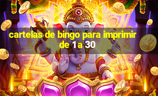 cartelas de bingo para imprimir de 1 a 30