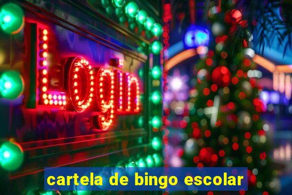 cartela de bingo escolar