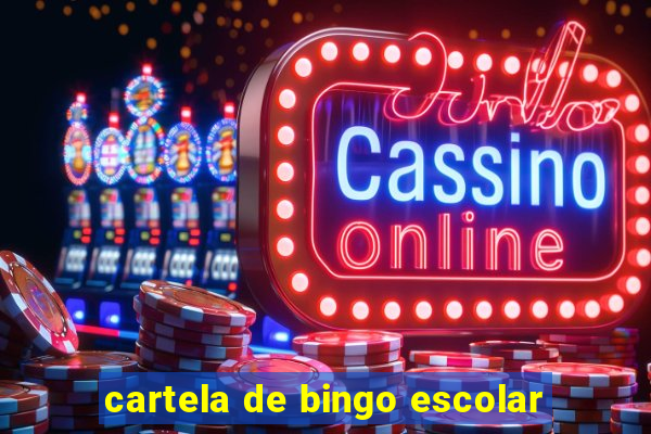 cartela de bingo escolar