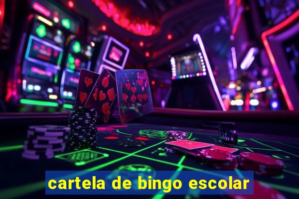 cartela de bingo escolar