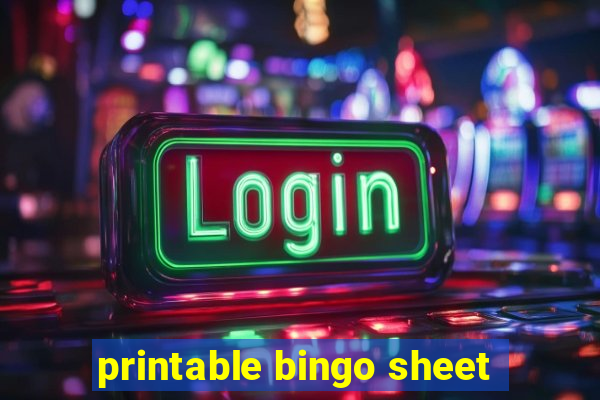 printable bingo sheet