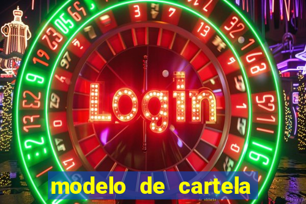 modelo de cartela de bingo em branco