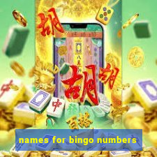 names for bingo numbers