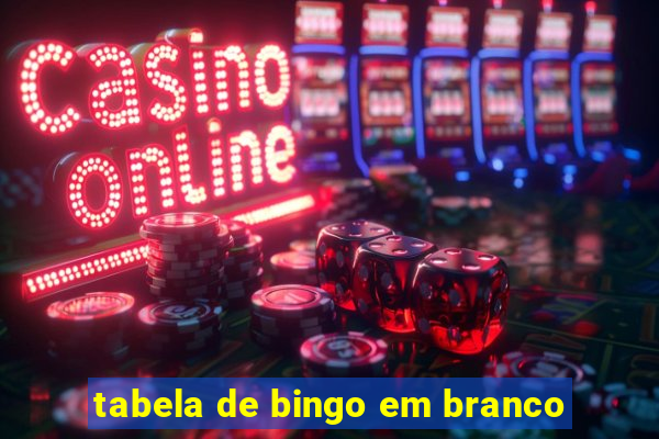 tabela de bingo em branco