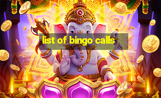 list of bingo calls