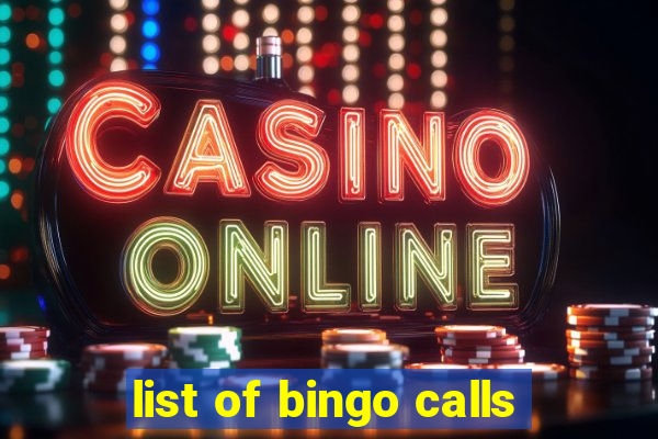 list of bingo calls