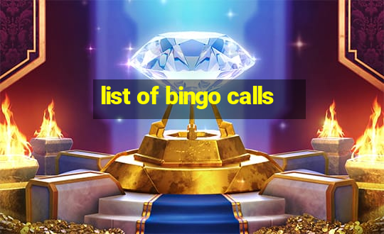 list of bingo calls