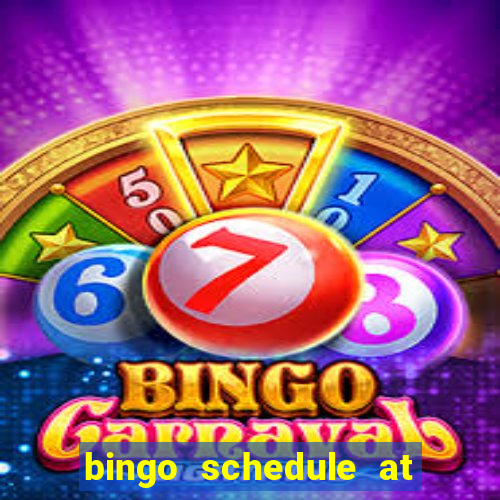 bingo schedule at mohegan sun