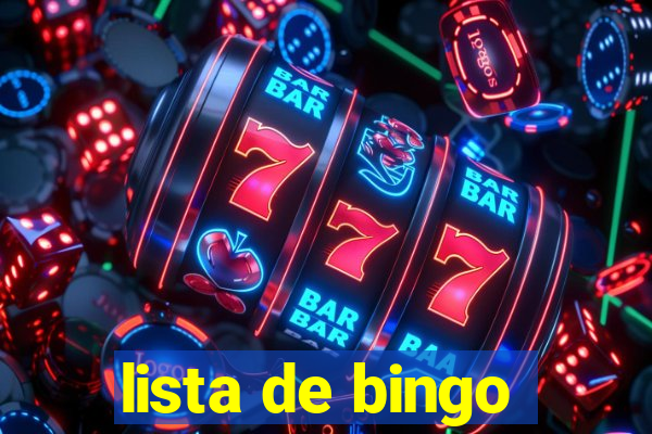 lista de bingo