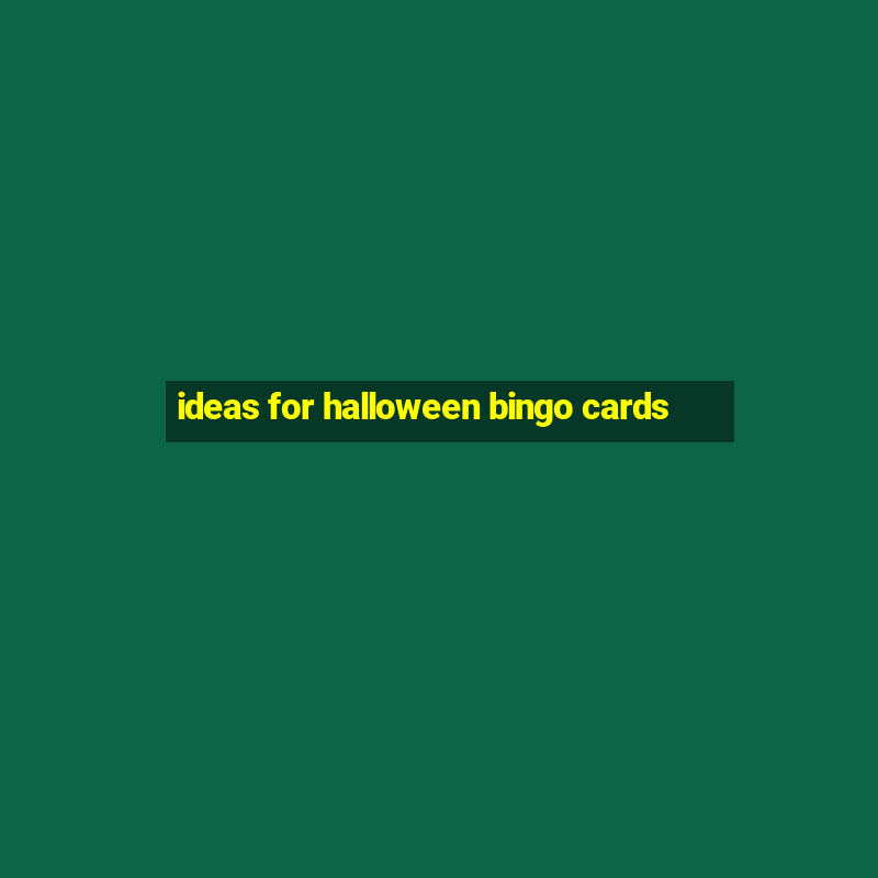 ideas for halloween bingo cards