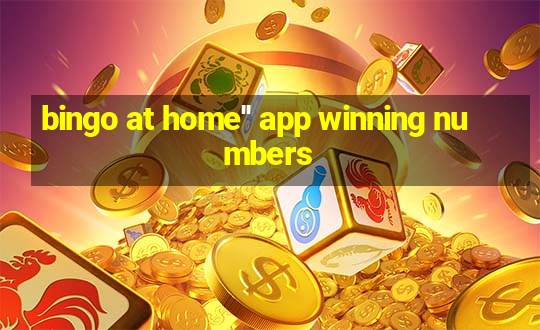 bingo at home'' app winning numbers