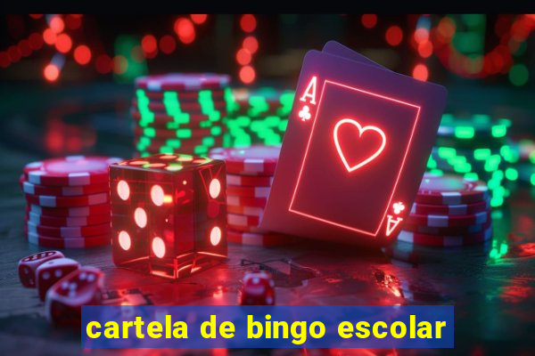 cartela de bingo escolar