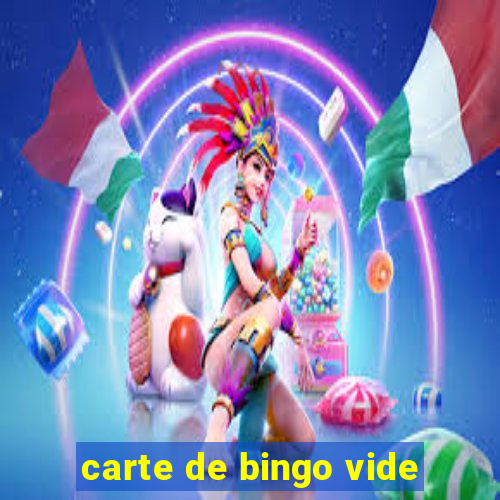 carte de bingo vide