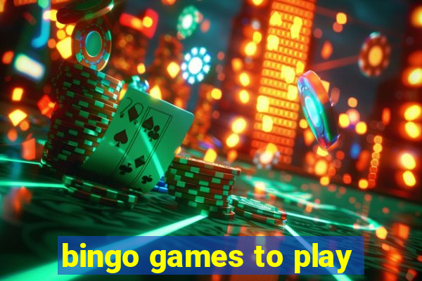 bingo games to play