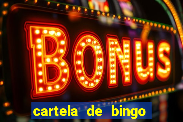 cartela de bingo para preencher