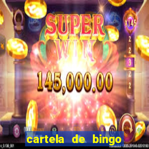 cartela de bingo para preencher