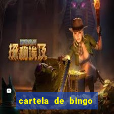 cartela de bingo para preencher