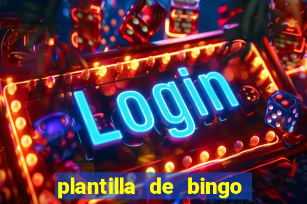 plantilla de bingo para editar