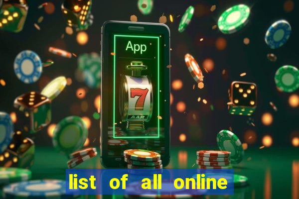 list of all online bingo sites