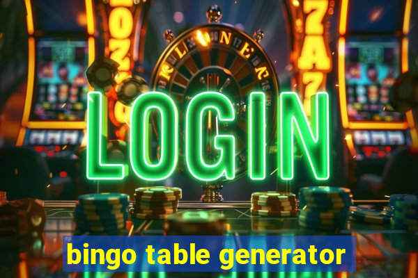 bingo table generator