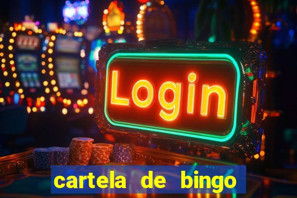 cartela de bingo com letras