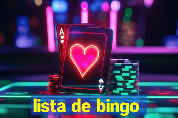 lista de bingo