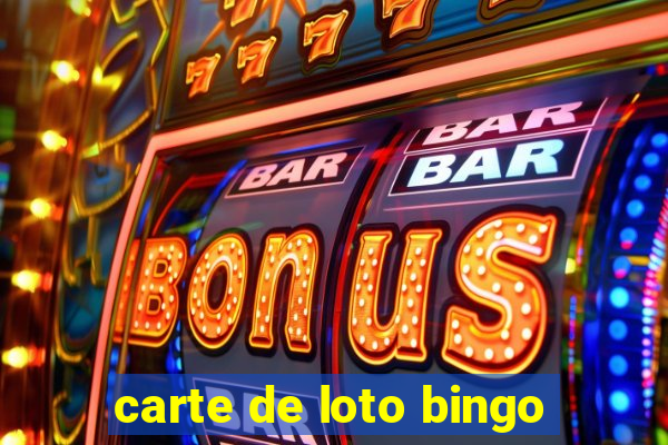 carte de loto bingo